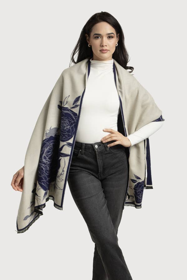 SAACHI - Bold Floral Reversible Scarf