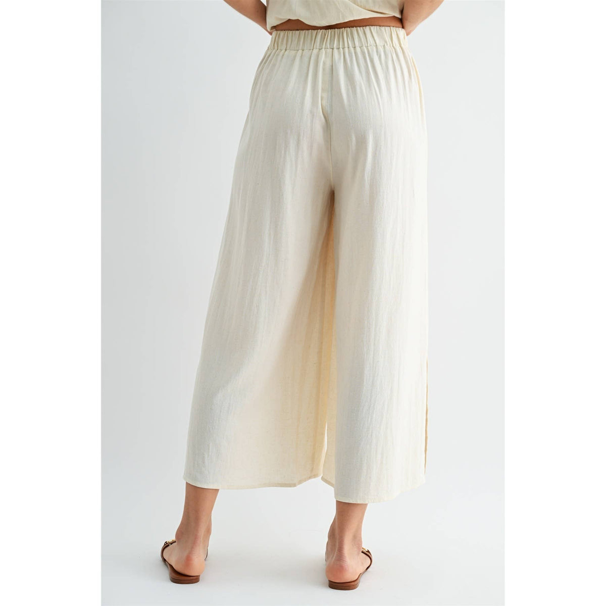 FUN2FUN - SIDE SLIT LINEN PANTS