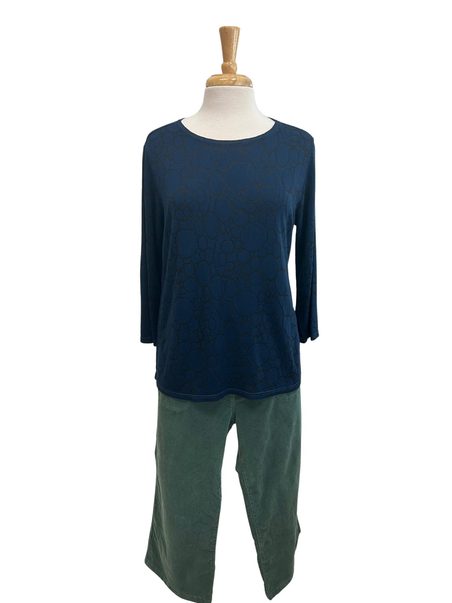 3/4 Sleeve Boatneck Top