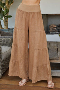 LINEN TIERED PALAZZO PANT