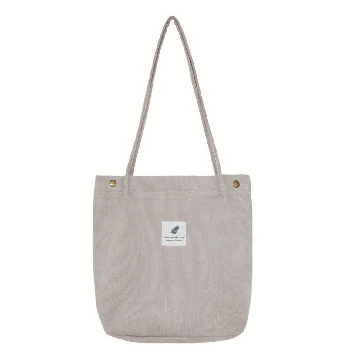CORDUROY SNAP-BUTTON LARGE-CAPACITY SHOULDER BAG - NINEXIS