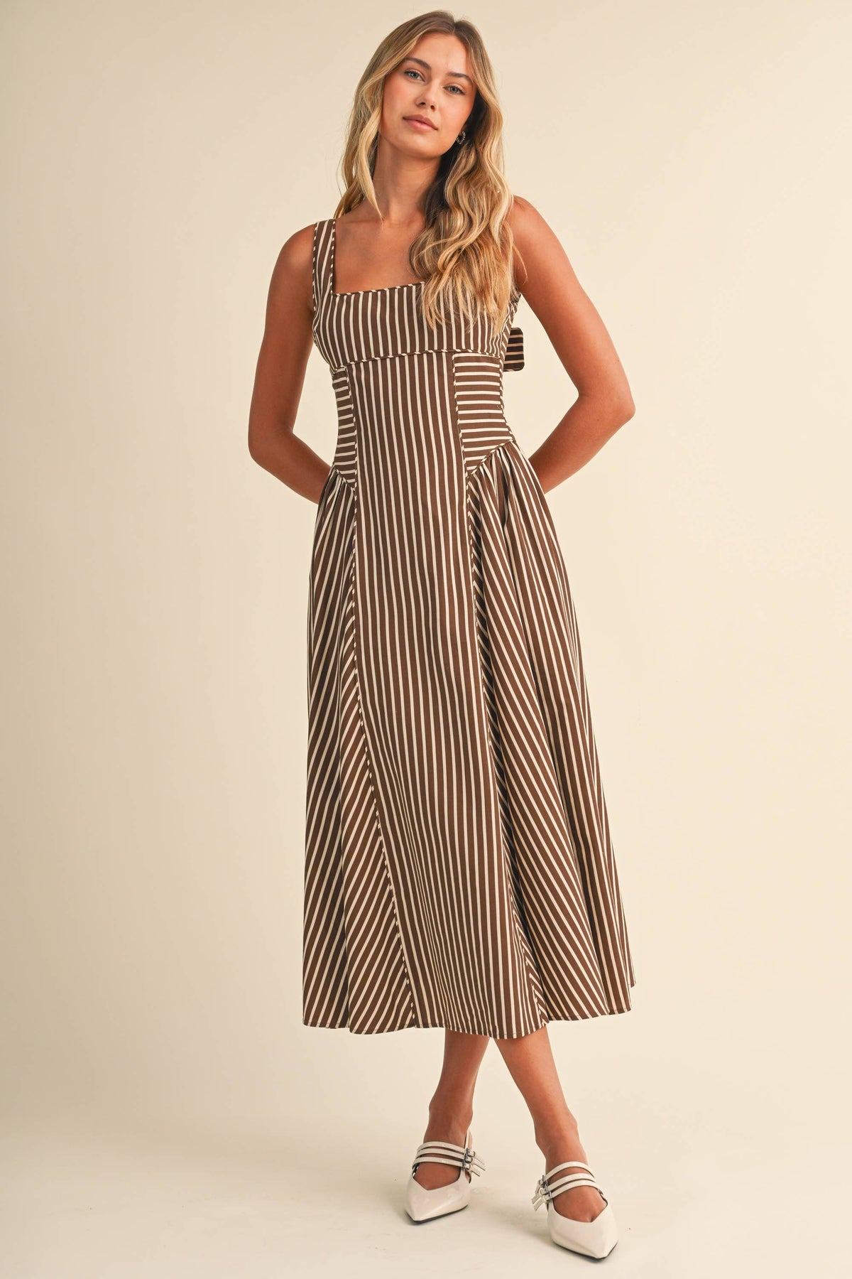 STRIPED MIDI DRESS - Klesis
