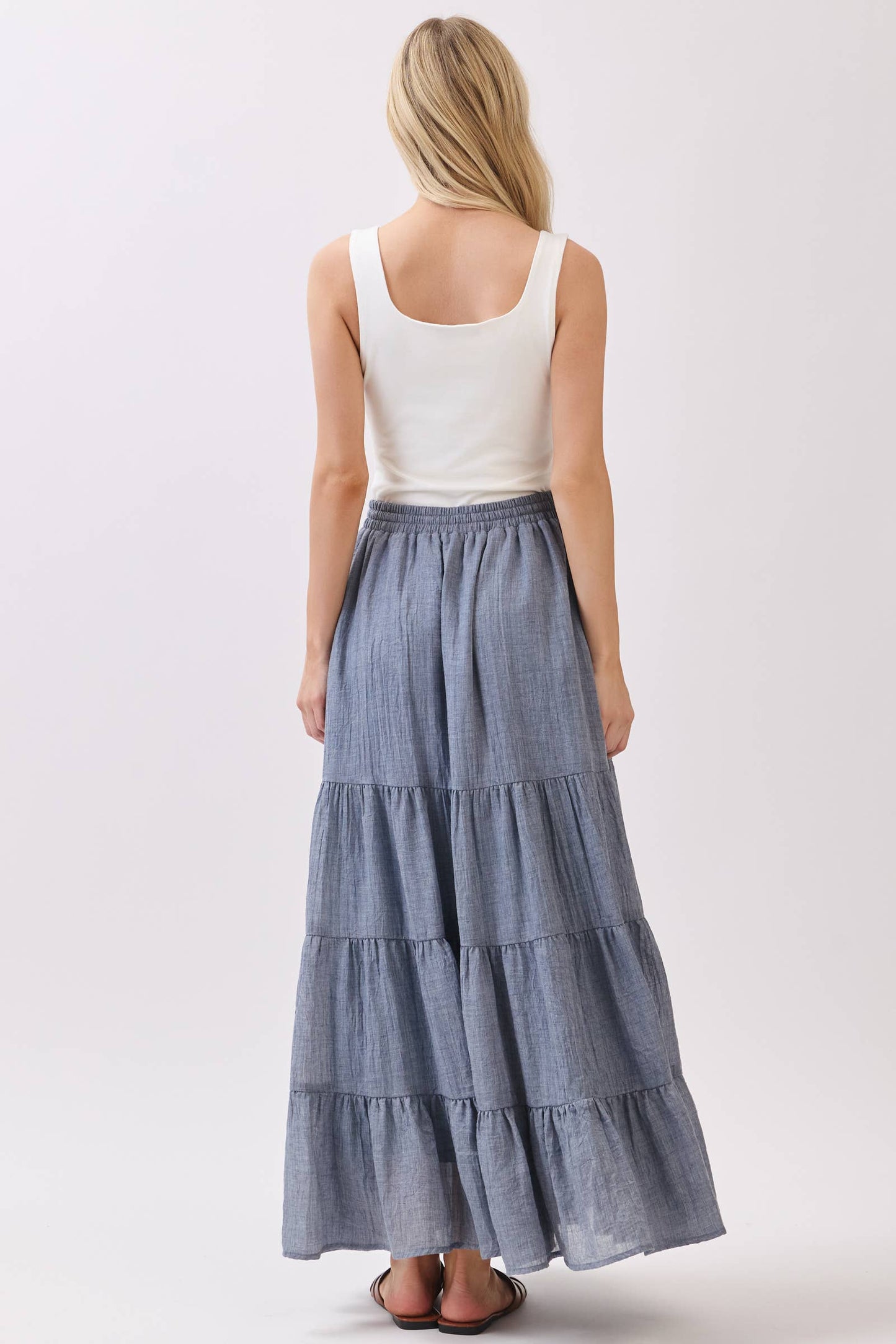 Tiered Coconut Tie Detail Maxi Skirt - Final Touch