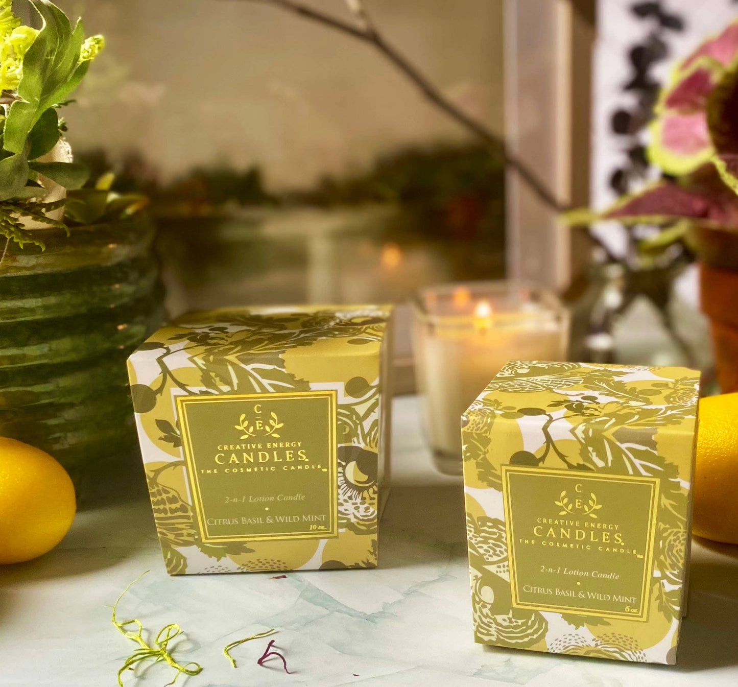 Creative Energy Candles - Citrus Basil & Wild Mint: 2-in-1 Soy Lotion Candle