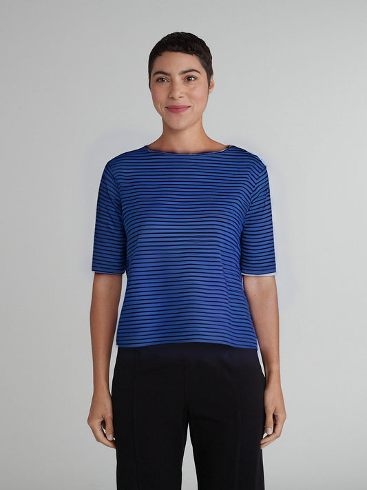 ELBOW SLV TOP - STRIPE
