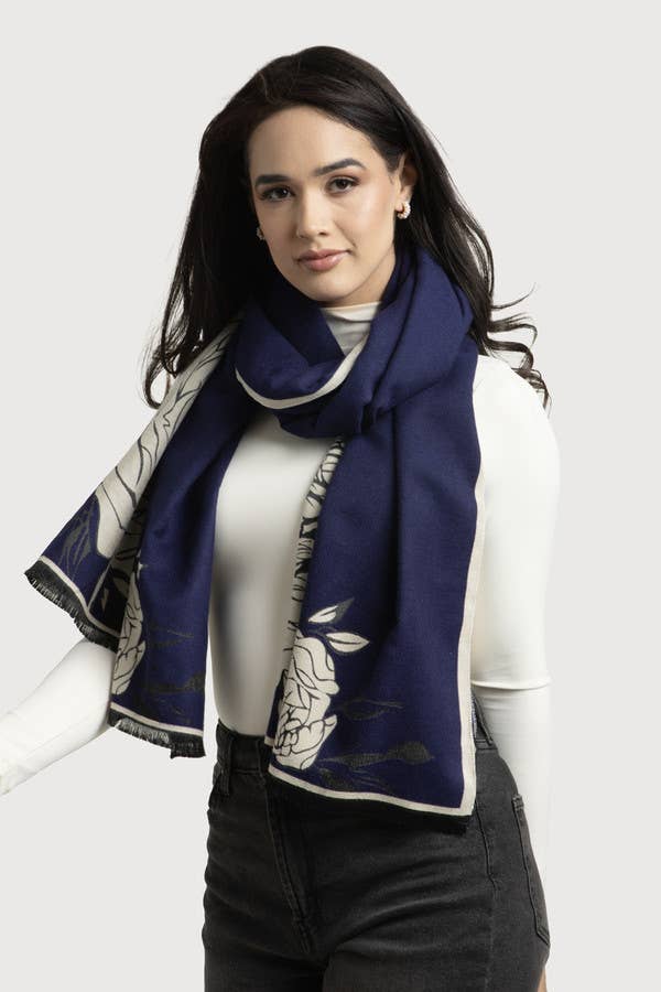 SAACHI - Bold Floral Reversible Scarf