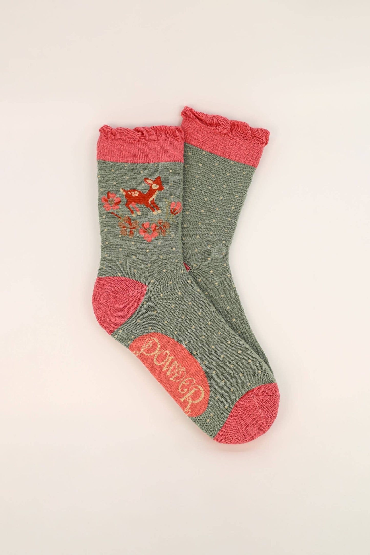 Powder Design inc - Vintage Fawn Ankle Socks - Sage