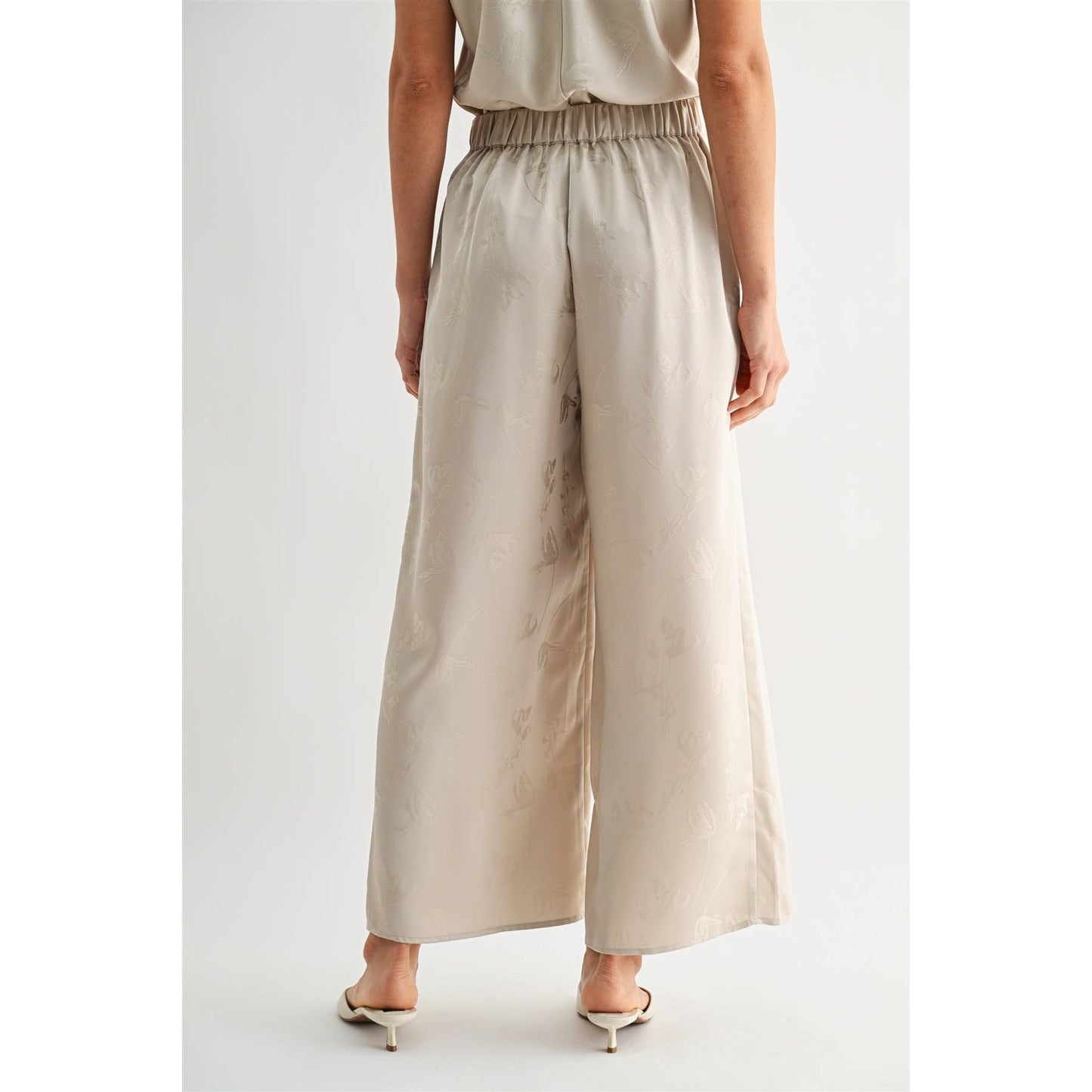 SATIN JACQUARD PANTS