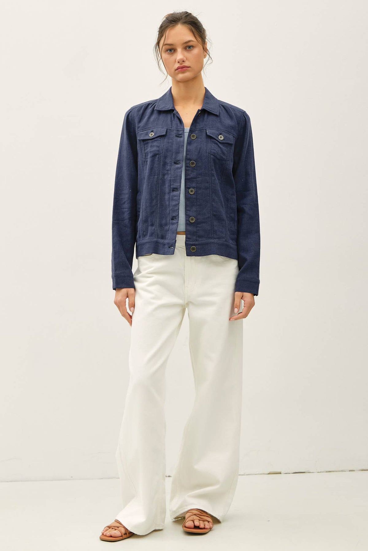 Be Cool - LIGHTWEIGHT LINEN BLEND BUTTONED JACKET