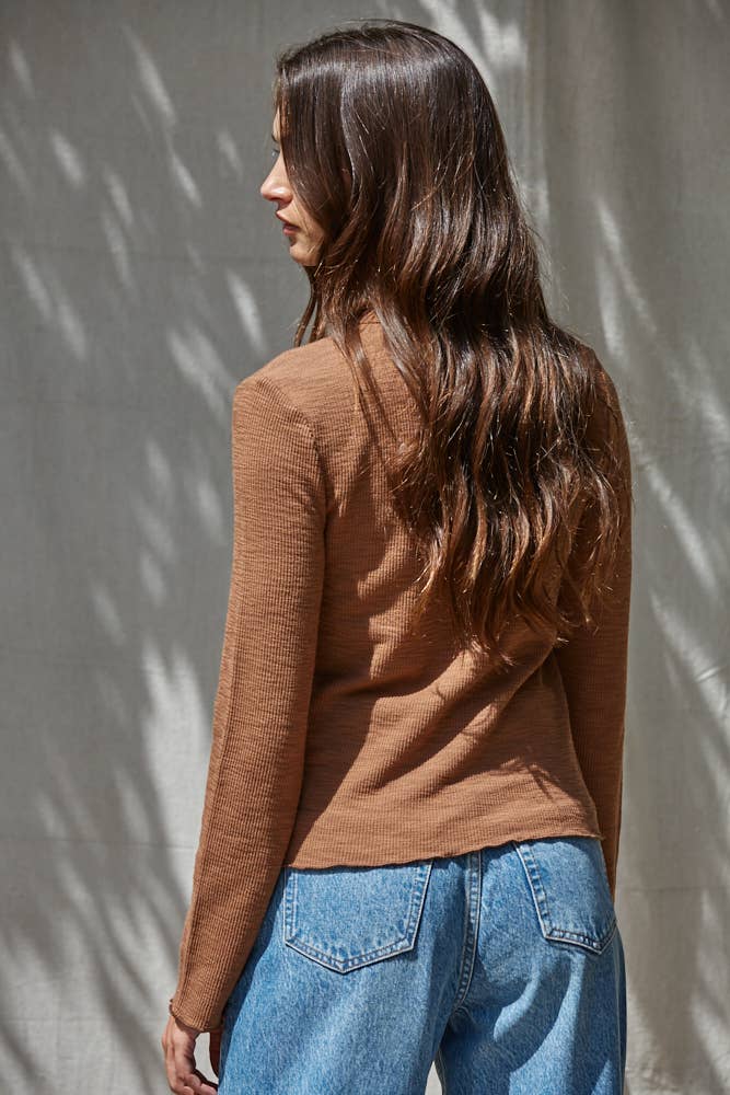 By Together - L9892 | Knit Cotton Polyester Spandex Round Neck Long Sleeve