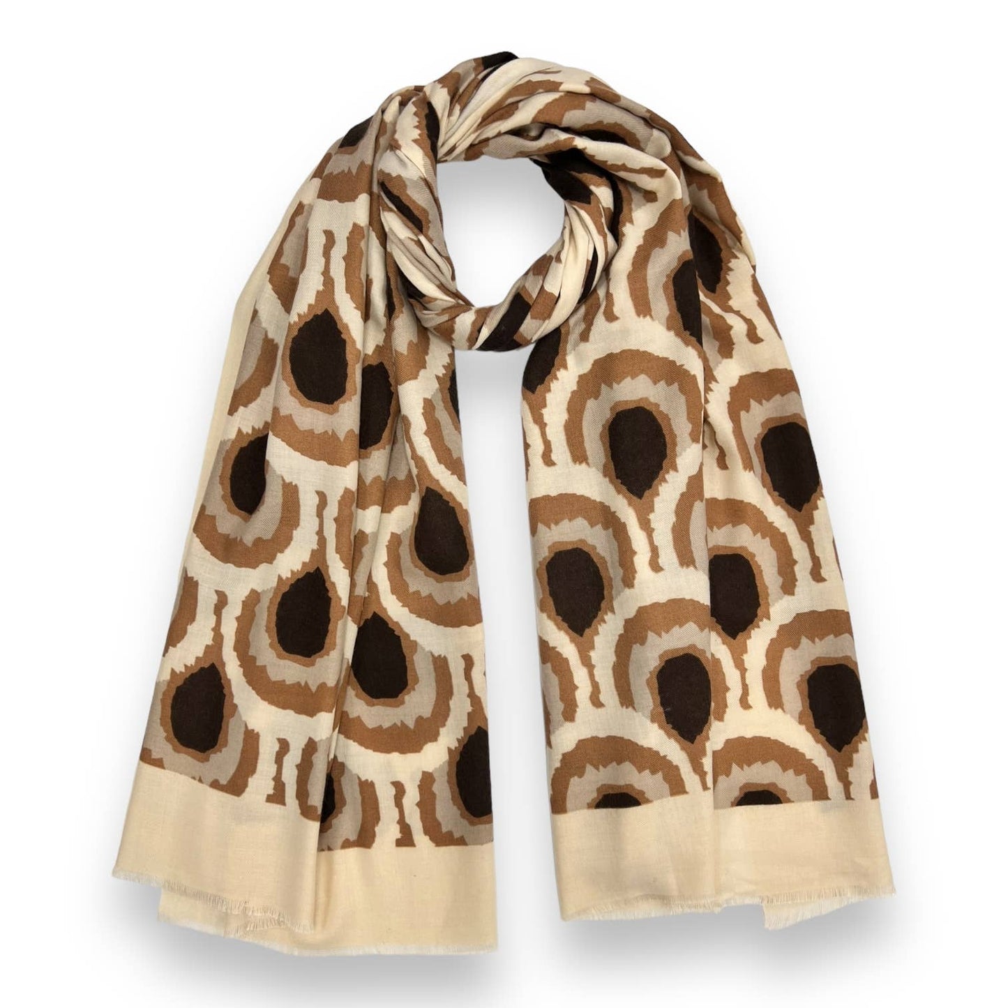 London Scarves - Peacock feather print of medium weight scarf