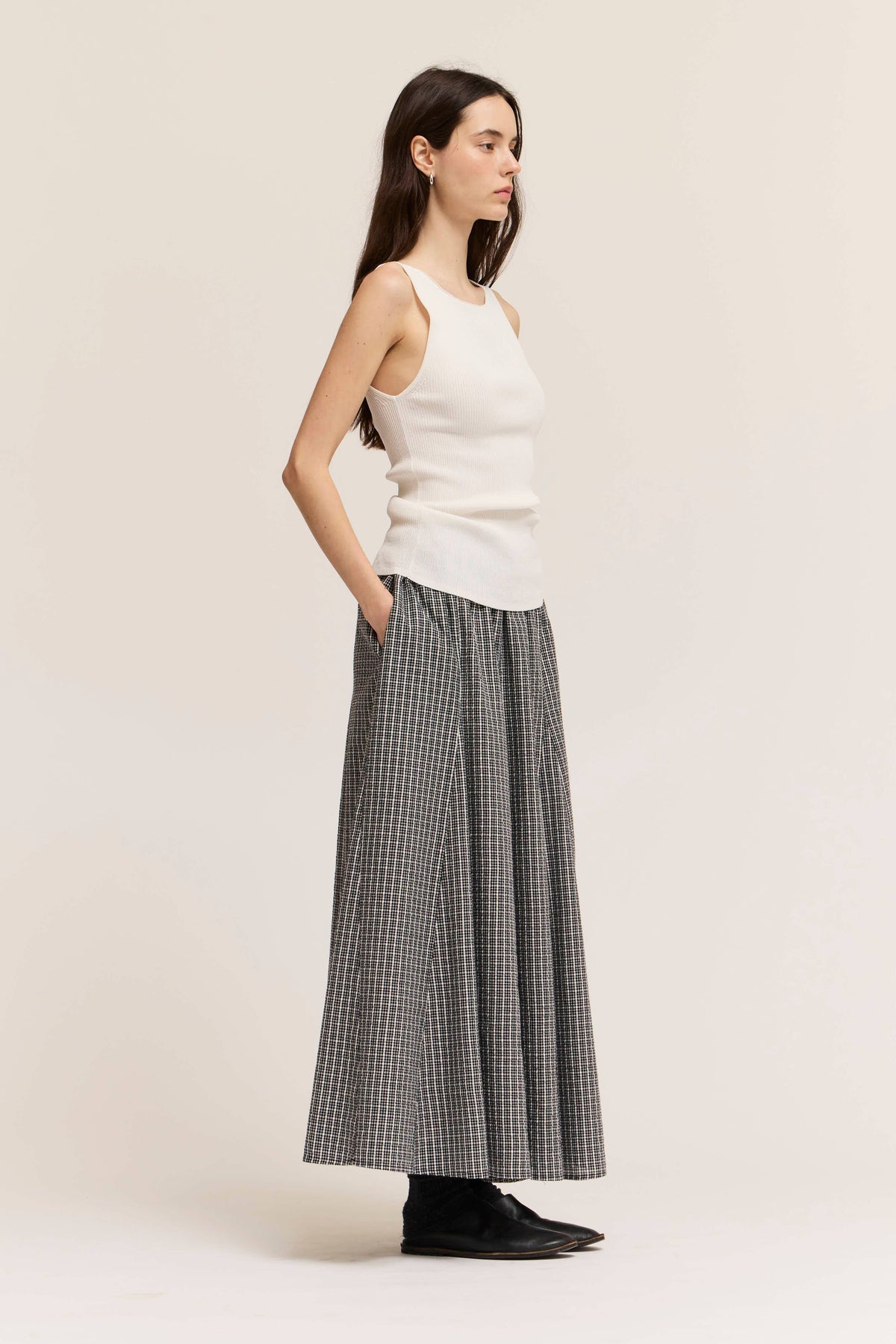 Grade & Gather - 50914 - PLAID PANEL SKIRT