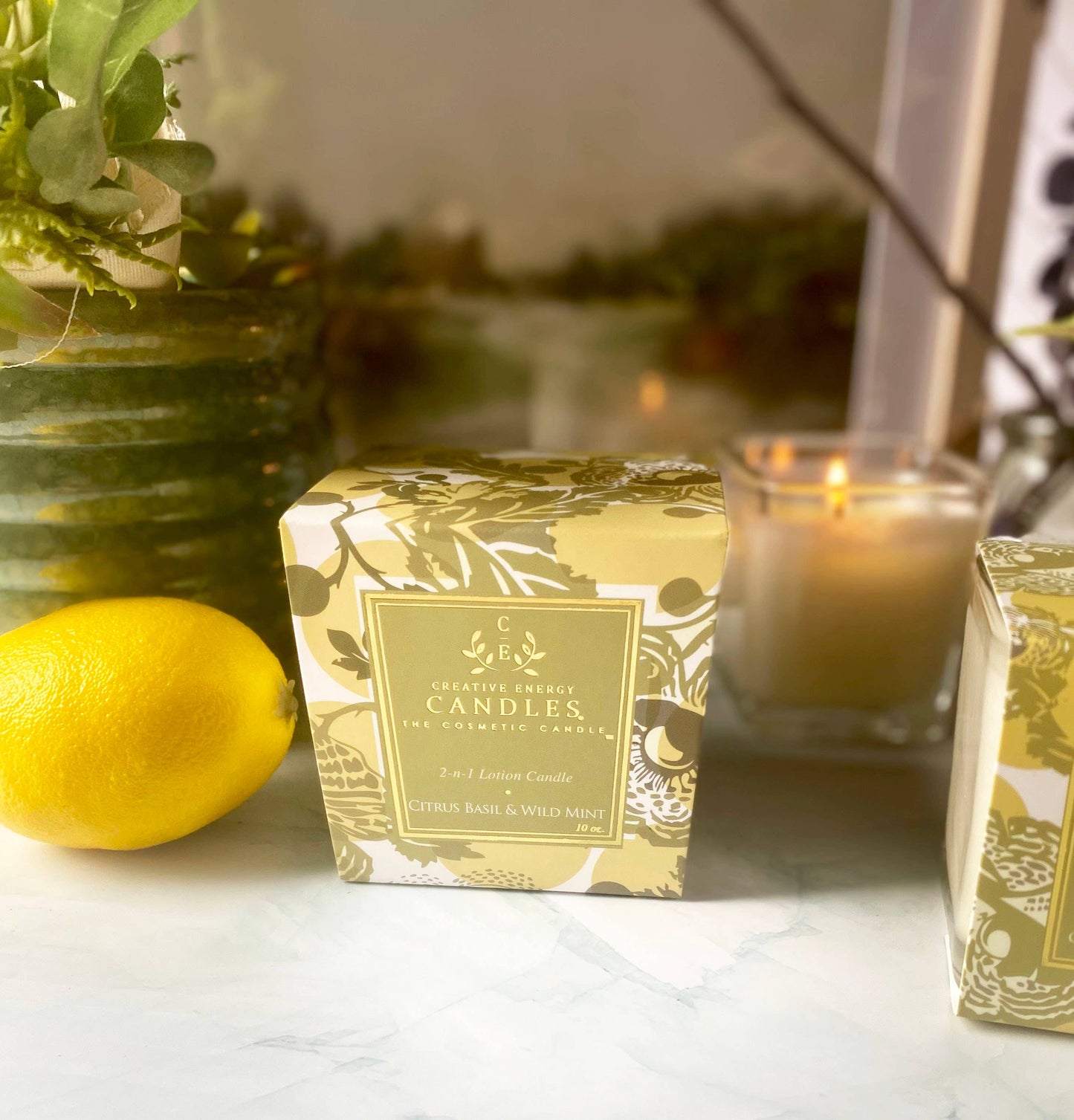 Creative Energy Candles - Citrus Basil & Wild Mint: 2-in-1 Soy Lotion Candle
