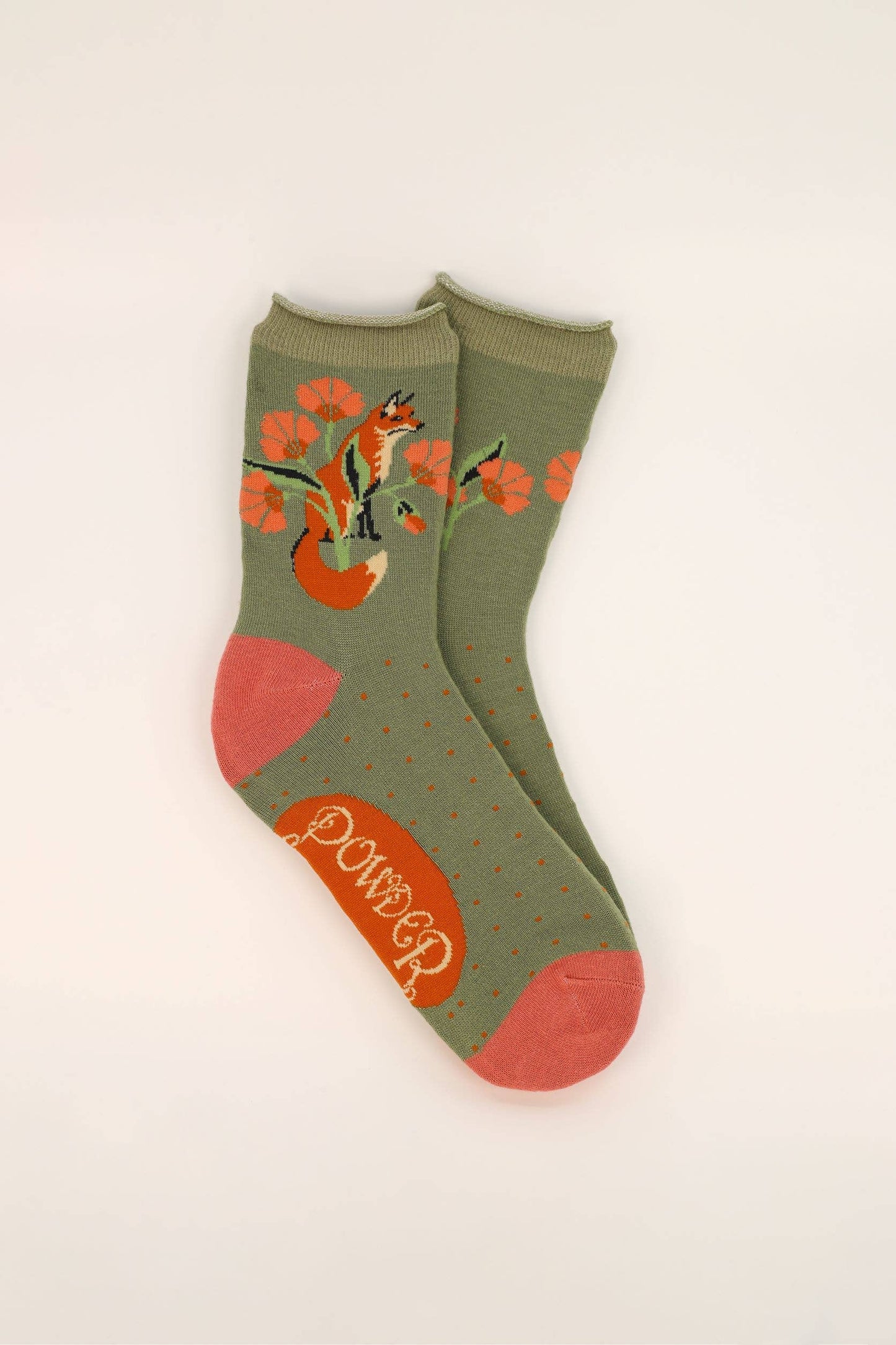 Powder Design inc - US - Fox in a Meadow Ankle Socks - Sage