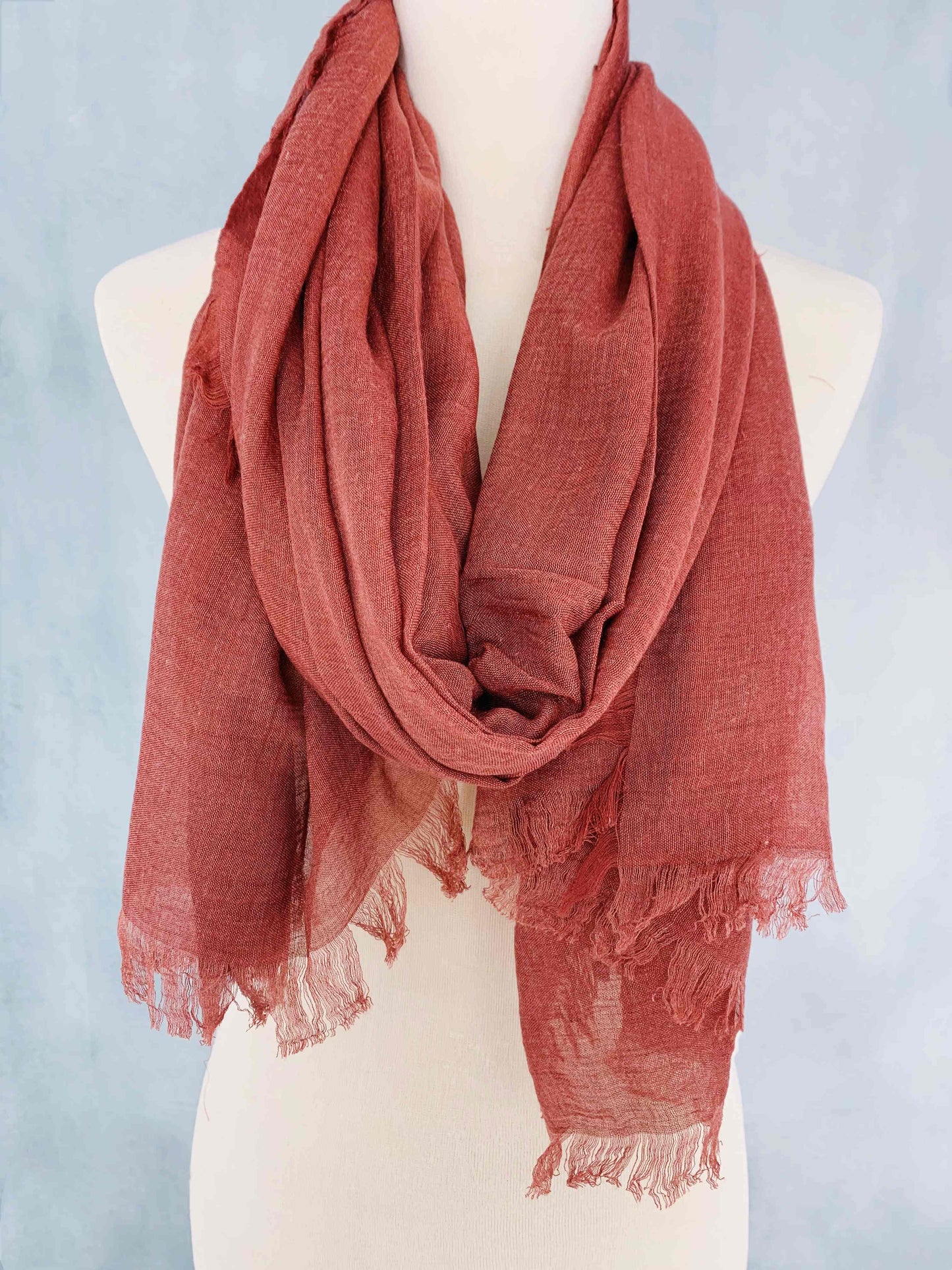 JC Sunny Fashion - JC021022 Soft As Cashmere Oversized Solid Frayed-Edge Scarf Shawl