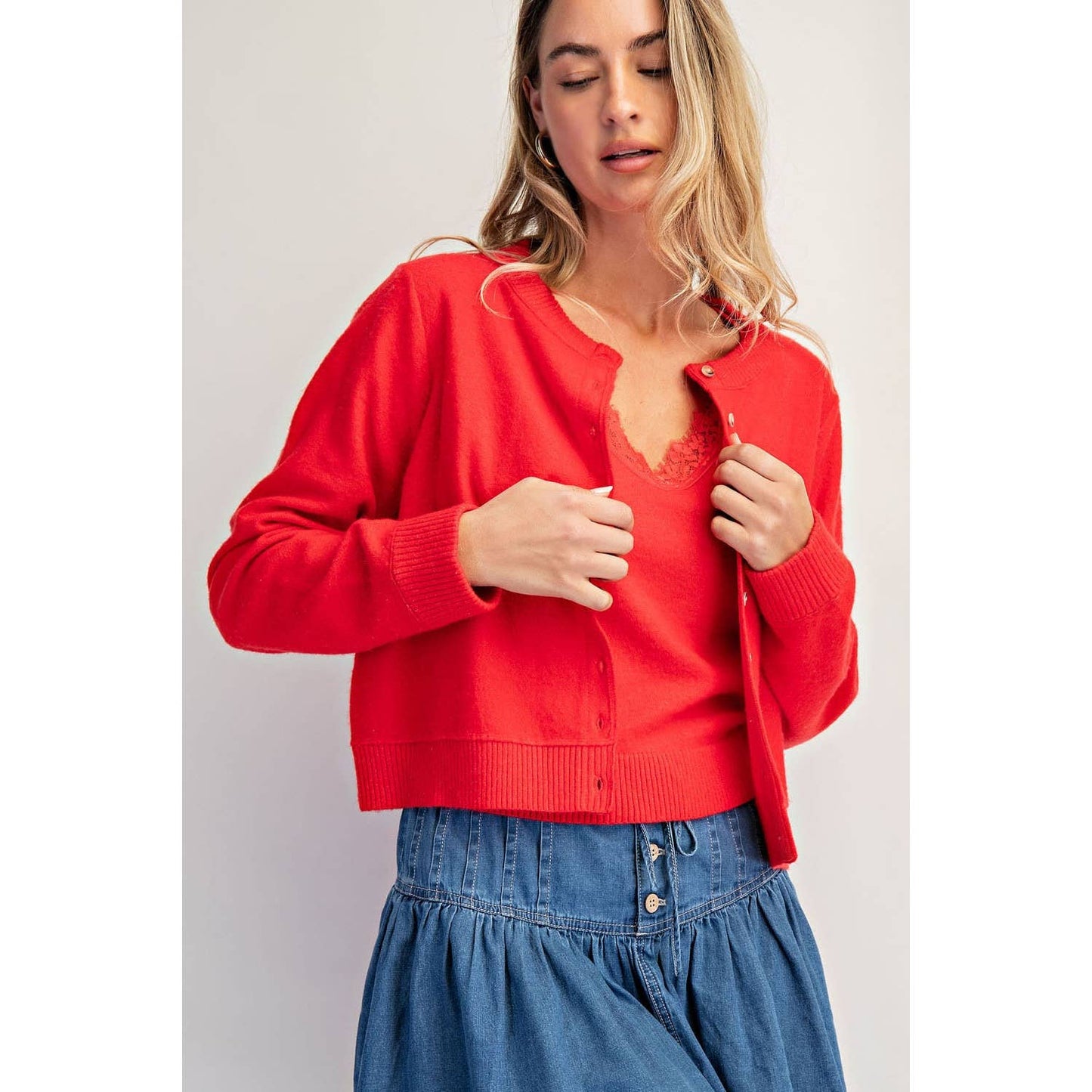 COTIERRA - SOLID CASHMERE CARDI