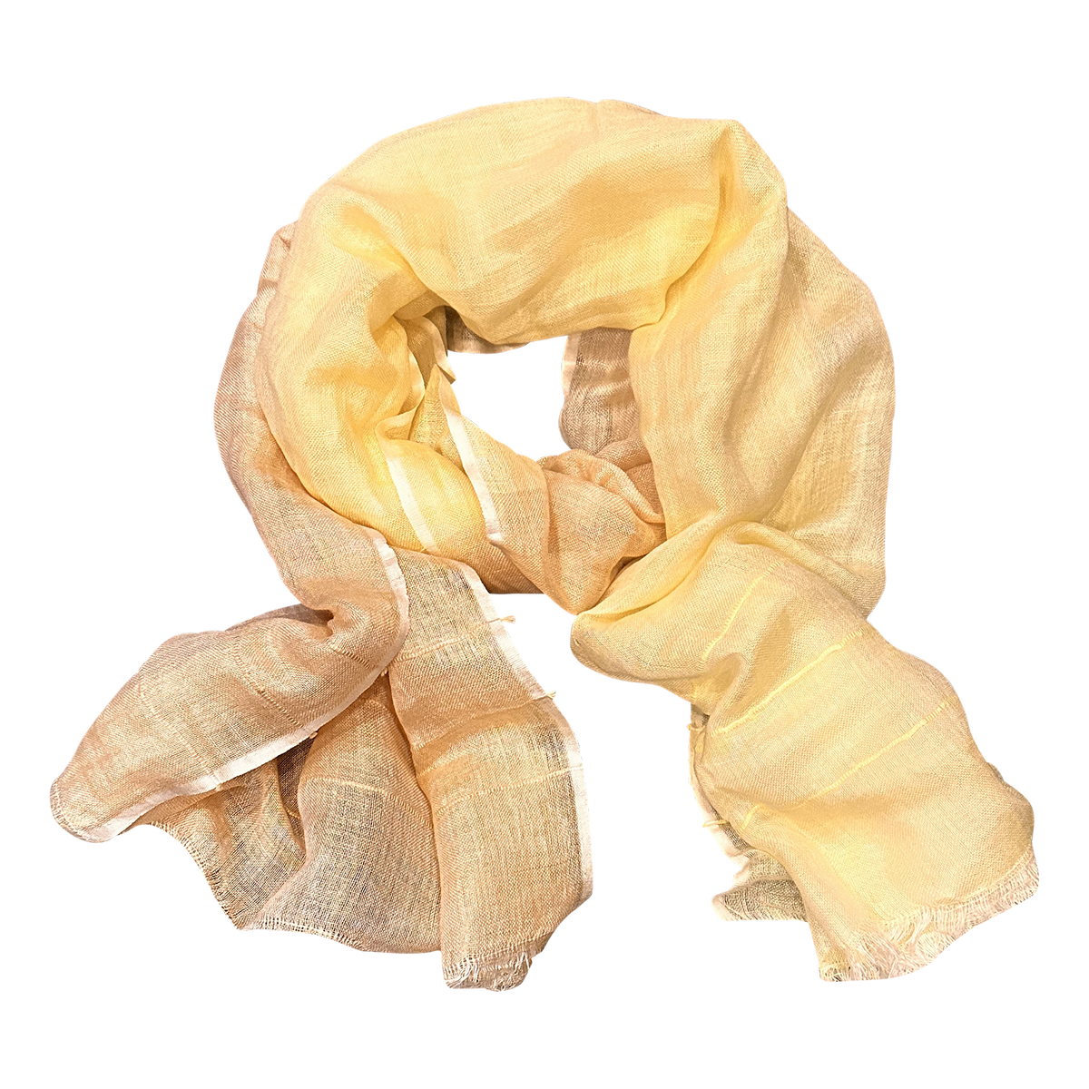 Chloe & Lex - Pure Linen with Feather Fringe Lightweight Scarf for Women