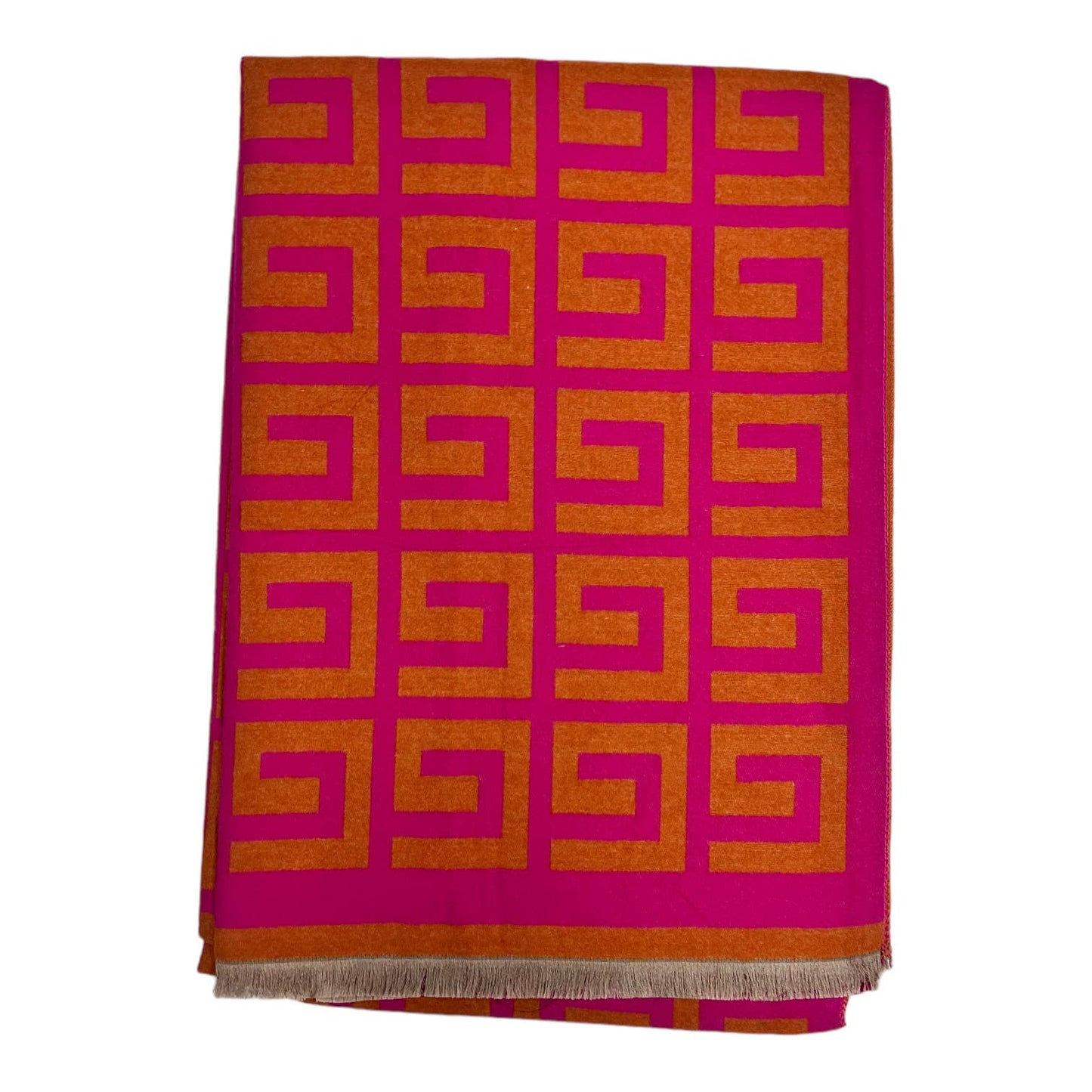 Maze Print Wool Blend Scarf