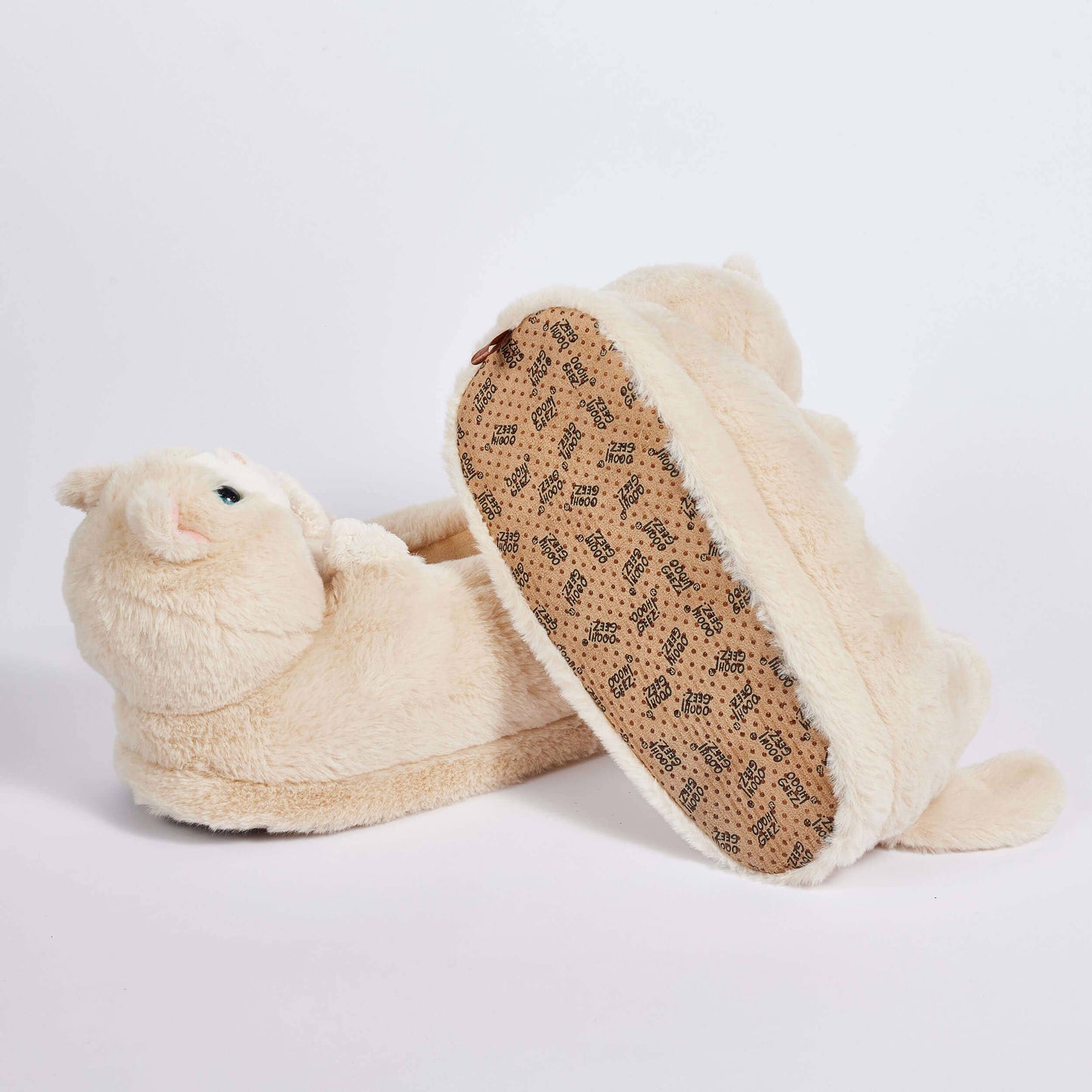 Oooh Yeah/Sock It Up/Oooh Geez Slippers - Molly the Kitty | Women's Funny Animal Plush Slippers