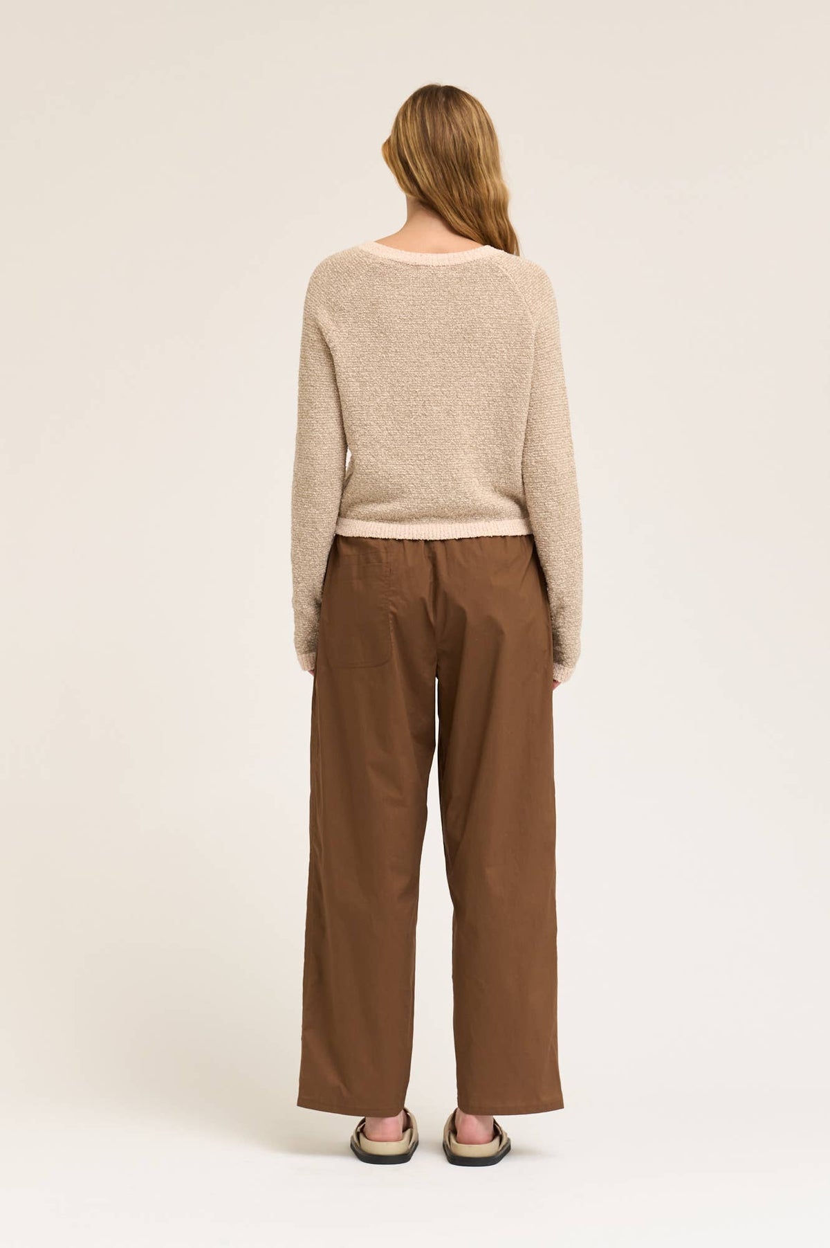 Grade & Gather - 50964 - POPLIN COTTON LOOSE FIT PANTS