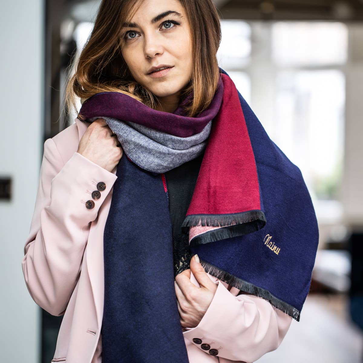 Studio Hop - Colourblock Cashmere & Modal Shawl