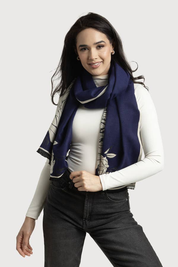 SAACHI - Bold Floral Reversible Scarf