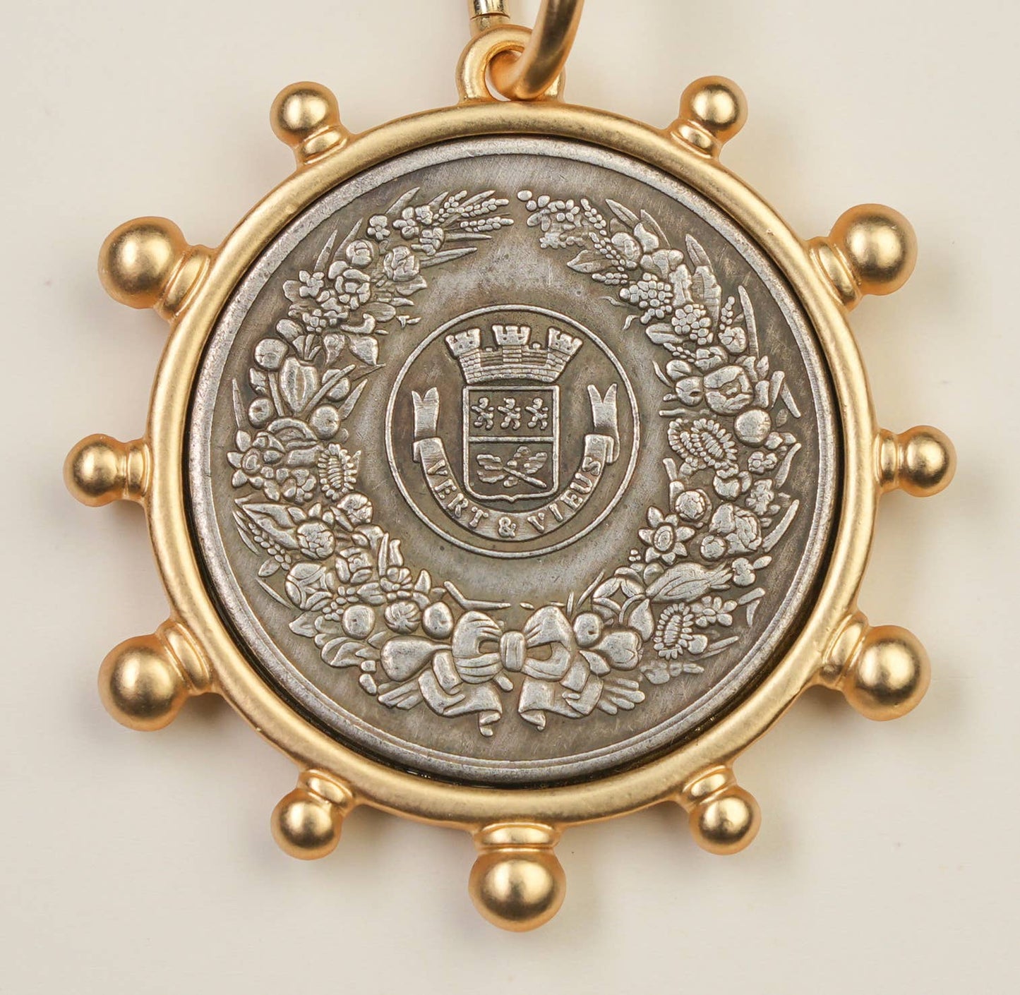 ali & bird jewelry - Pearl Chain & French Coin Pendant Necklace