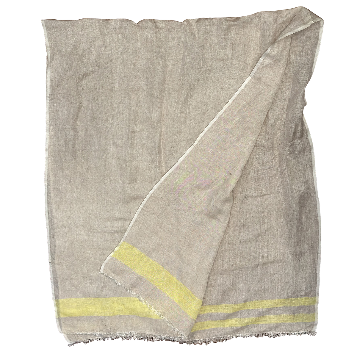 Chloe & Lex - Pure Linen with Fresh Stripes Lightweight Scarf for Women