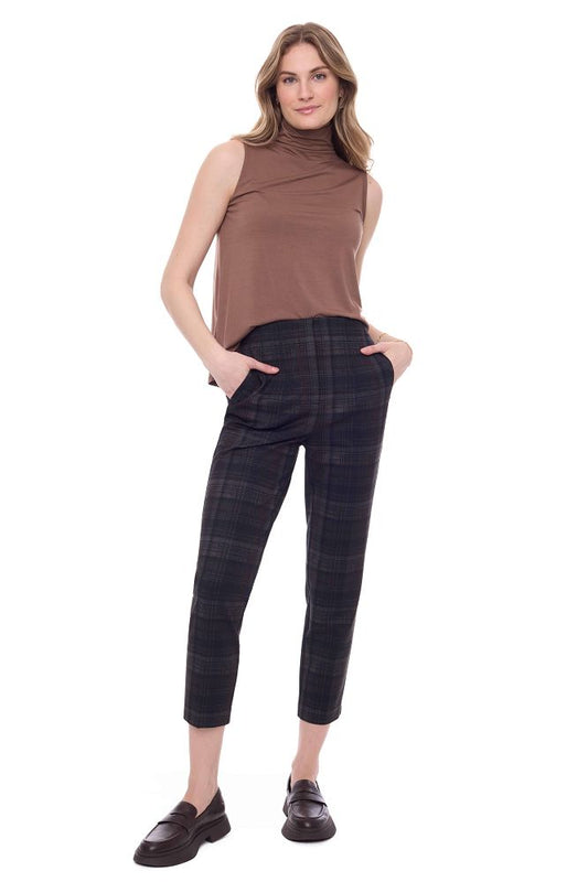 GIGI EVENING PLAID PONTE CROPPED TROUSER
