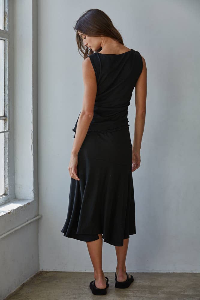 Knit Viscose Spandex Layered Sleeveless Top - By together