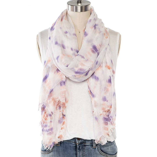 Artini Accessories - Tie Dyed Fringe Crinkle Scarf
