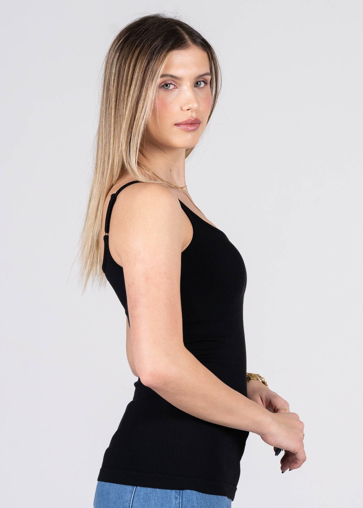 Bamboo Rib Low Cut Cami - Crest Moi