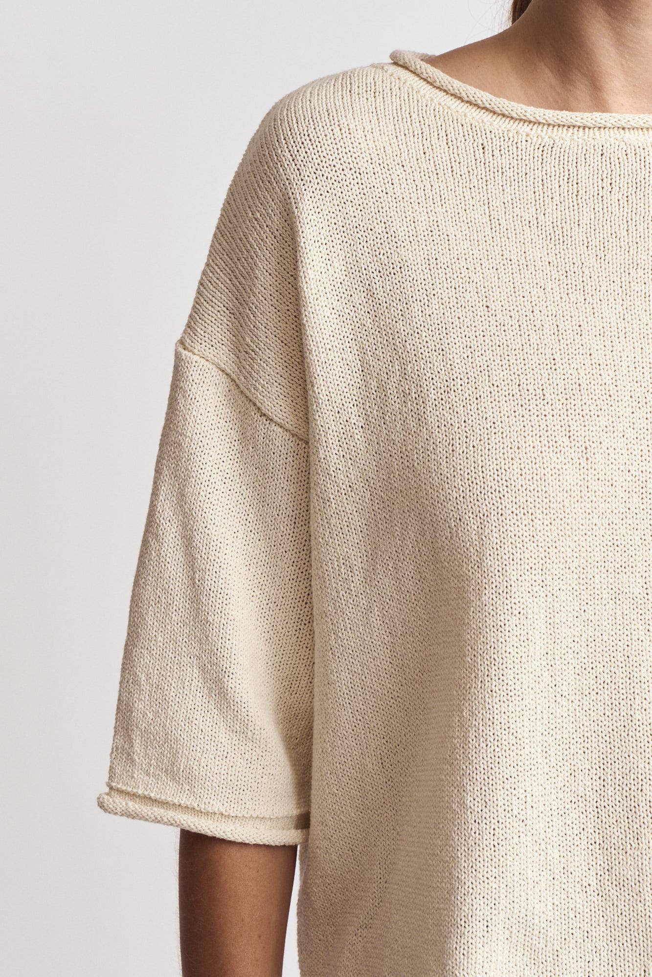 Grade & Gather - 42221 - ROLLED EDGE LOOSE FIT SWEATER TOP