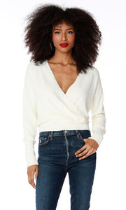 SURPLICE LONG SLEEVE SWEATER