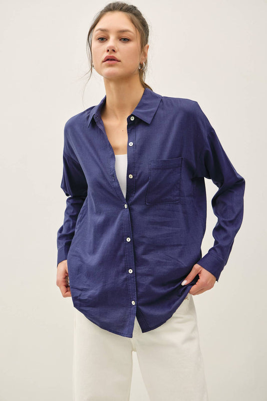 Be Cool - COTTON BLEND LIGHT WEIGHT OVERSIZED CLASSIC SHIRT