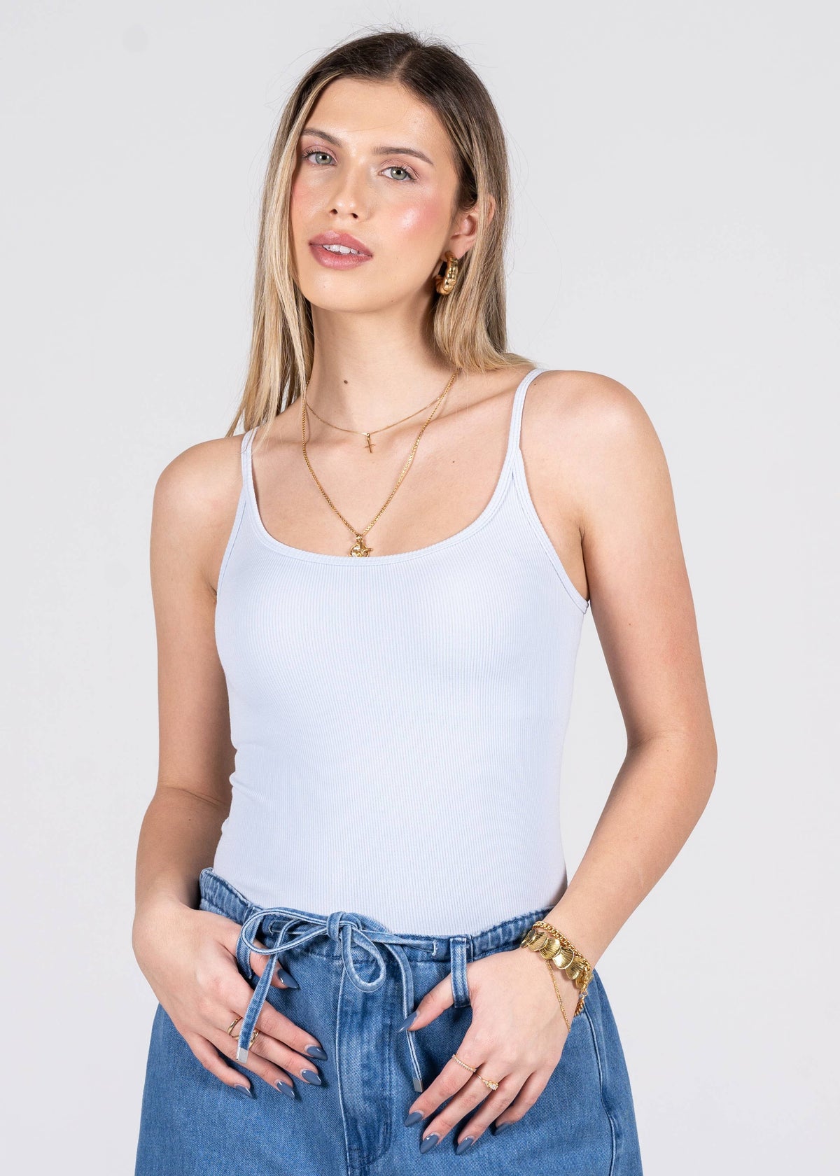 Bamboo Rib Low Cut Cami - Crest Moi