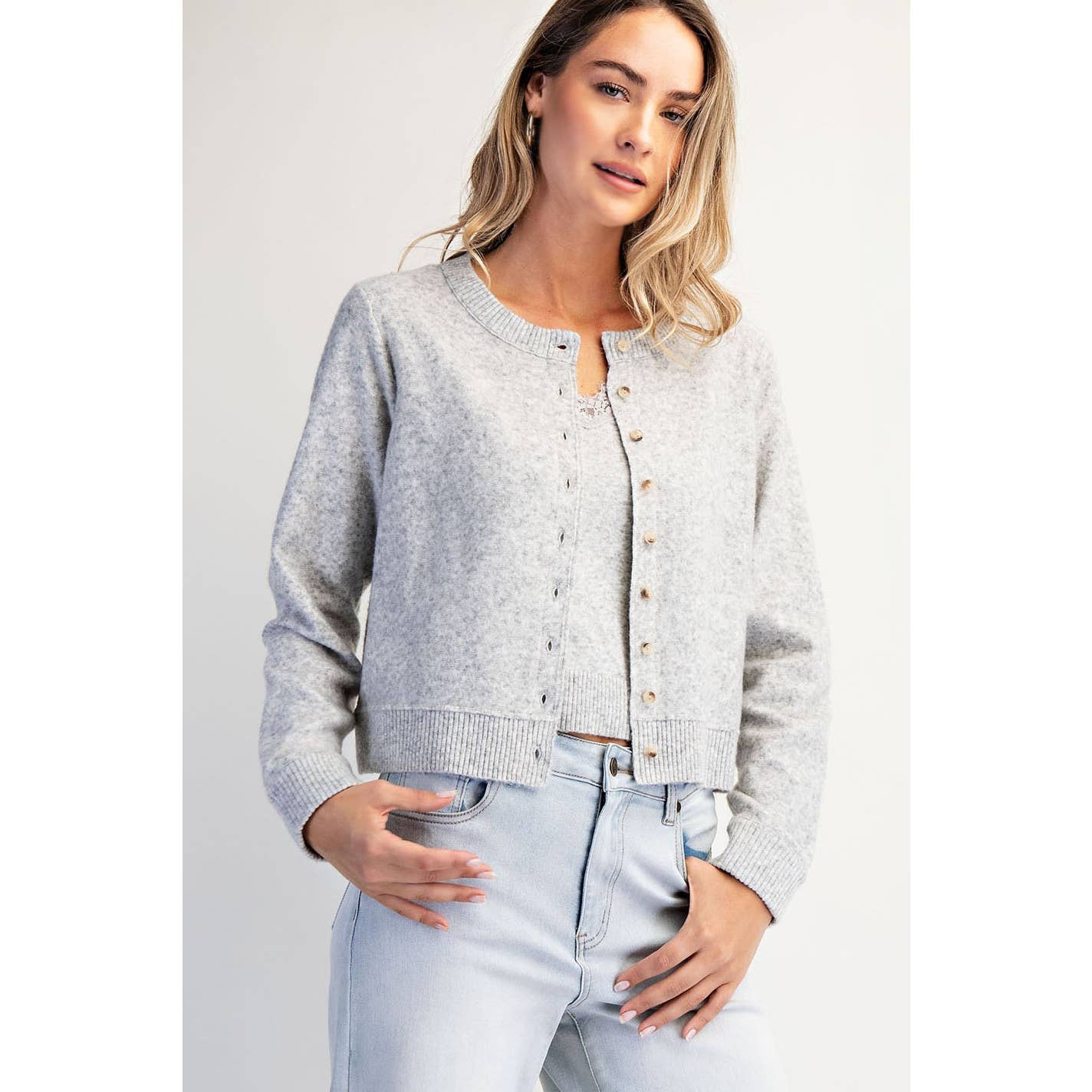 COTIERRA - SOLID CASHMERE CARDI