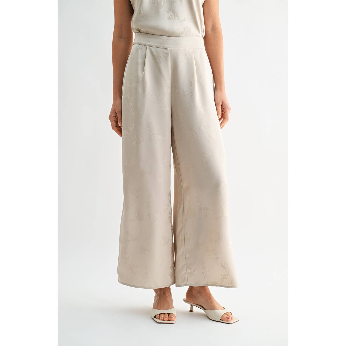 SATIN JACQUARD PANTS
