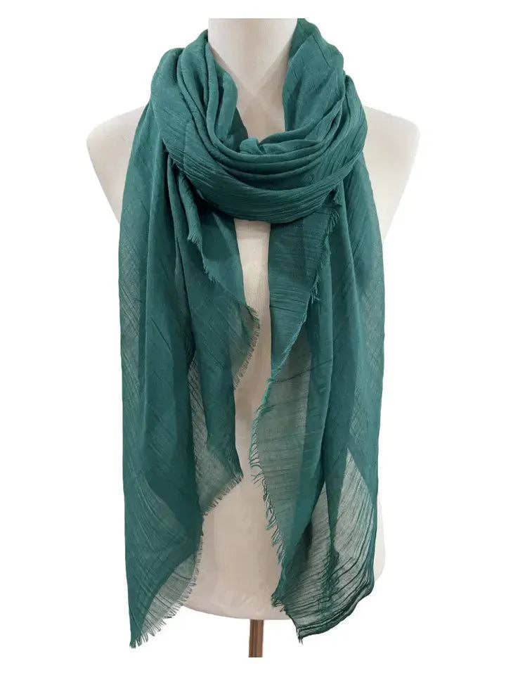 JC Sunny Fashion - JC021022 Soft As Cashmere Oversized Solid Frayed-Edge Scarf Shawl