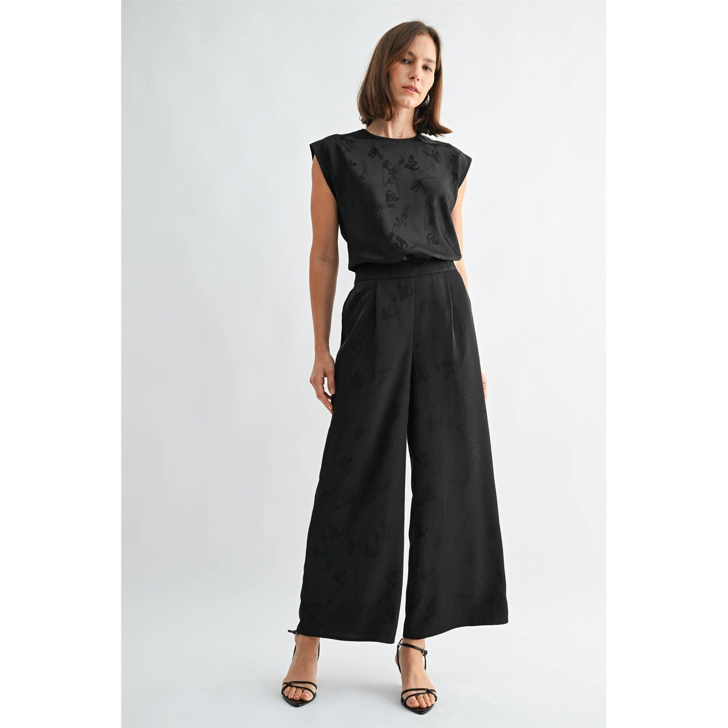 SATIN JACQUARD PANTS