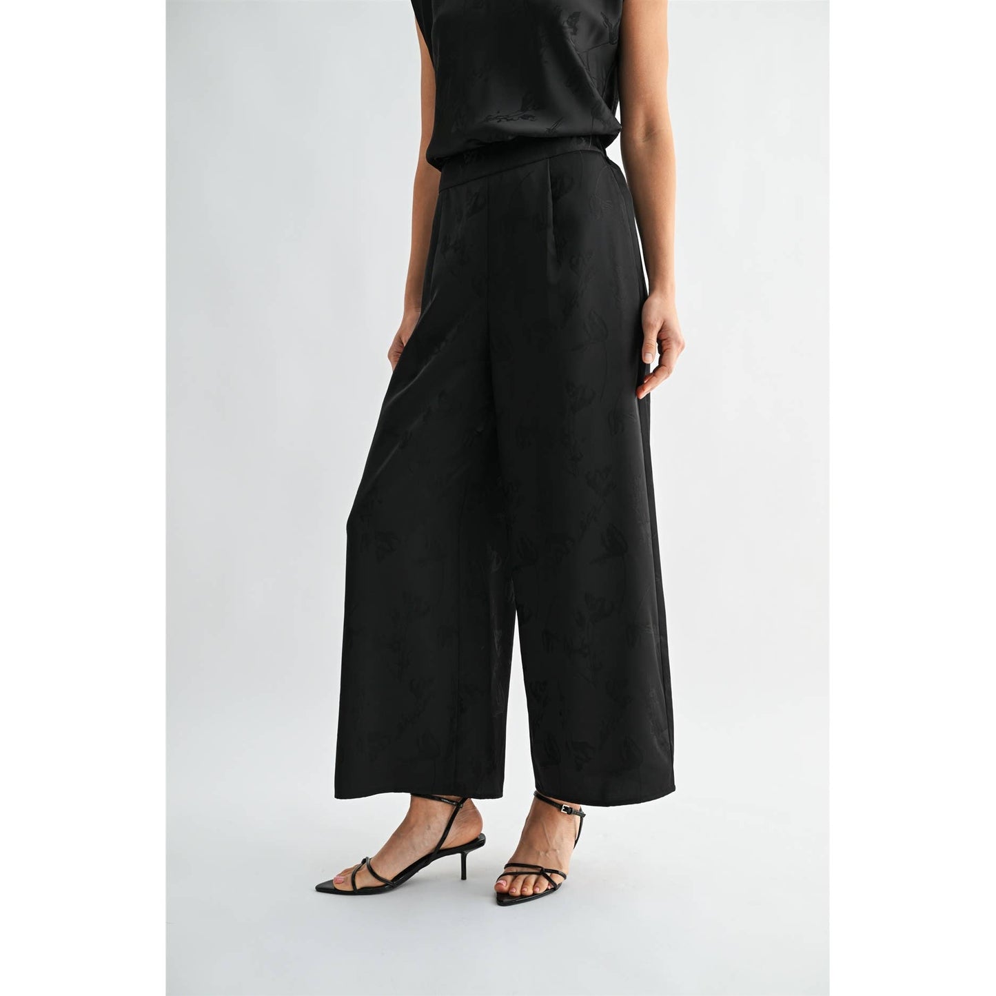 SATIN JACQUARD PANTS