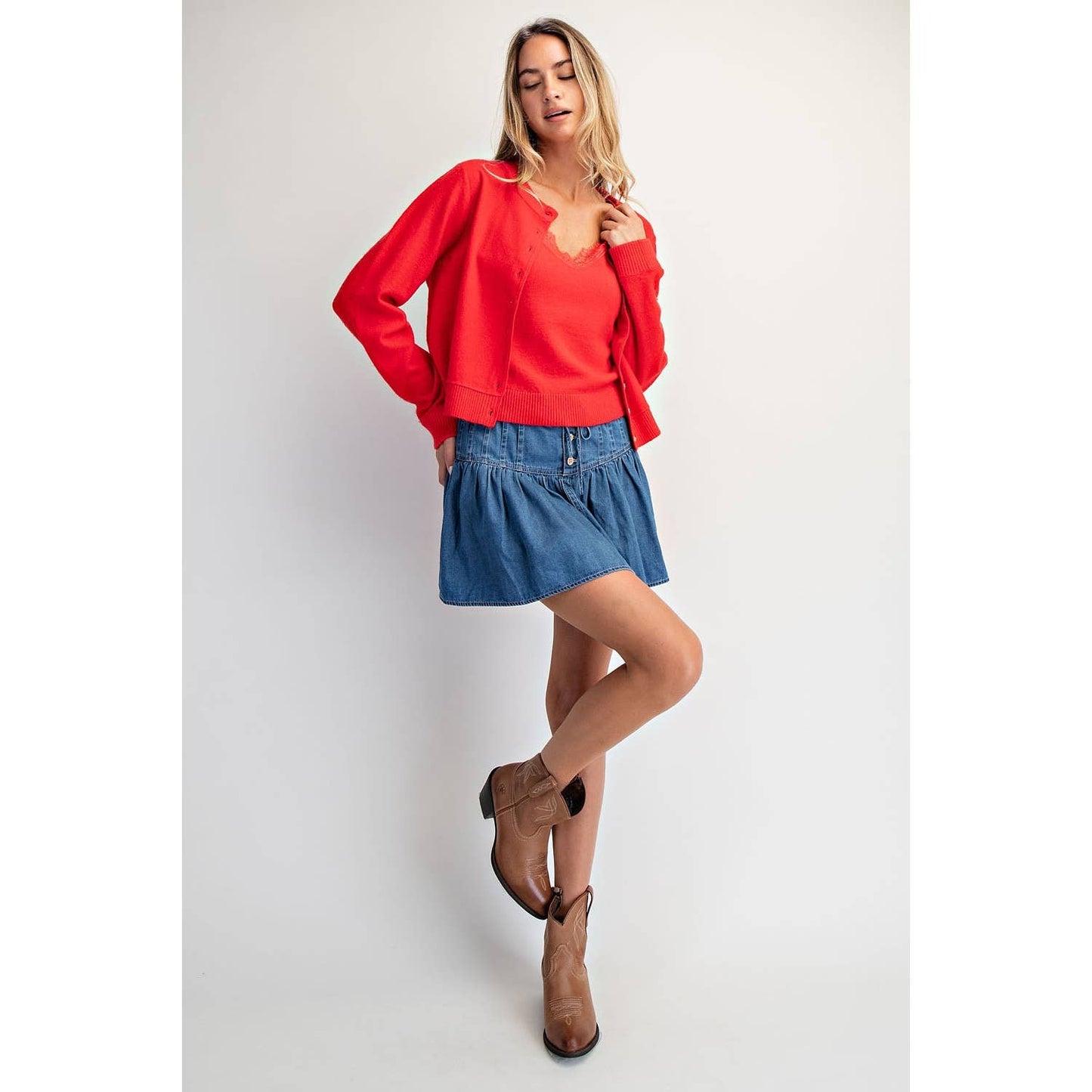 COTIERRA - SOLID CASHMERE CARDI