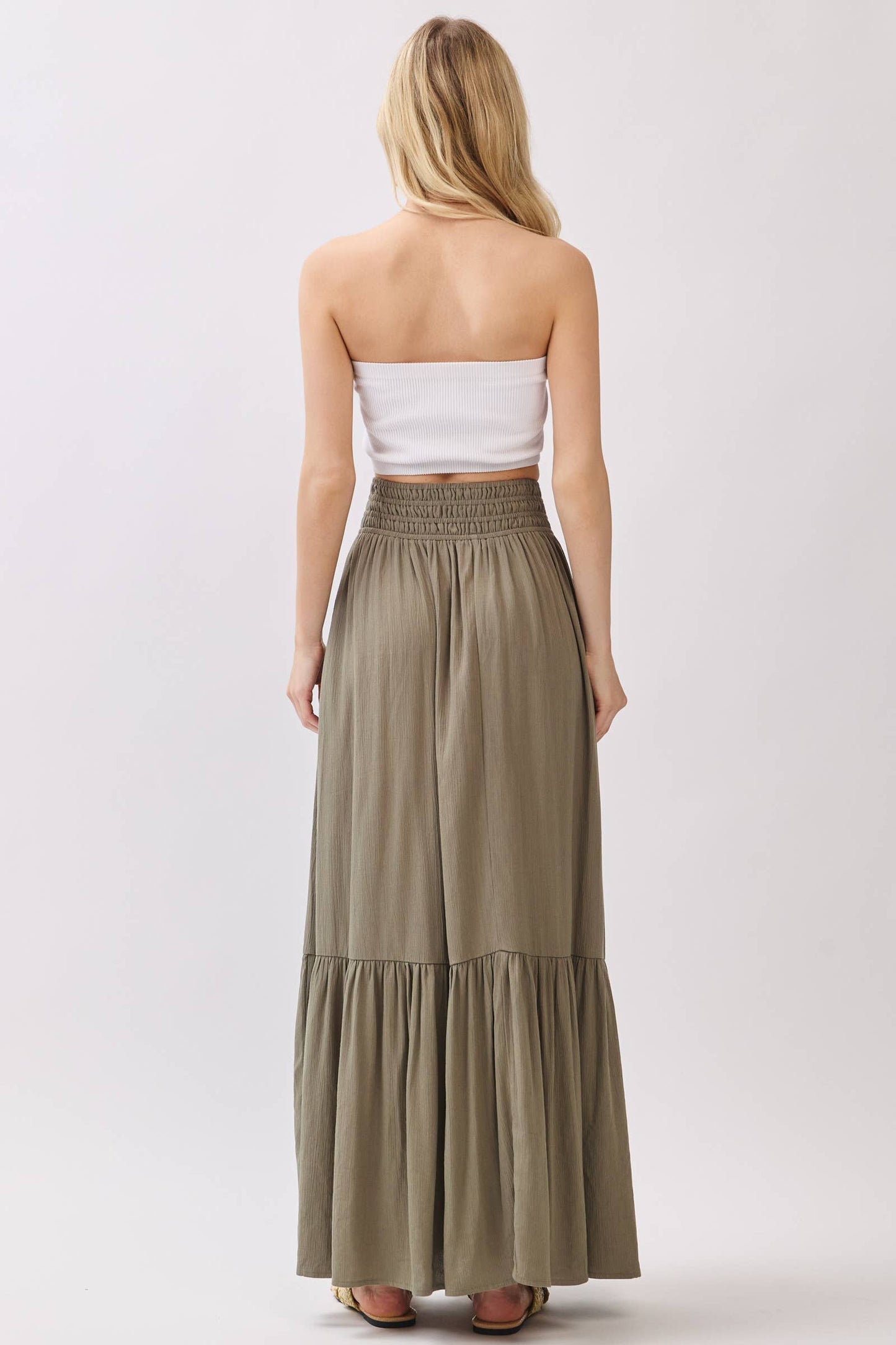 Ruffled Smocked Waist Tiered Maxi Skirt - Final Touch