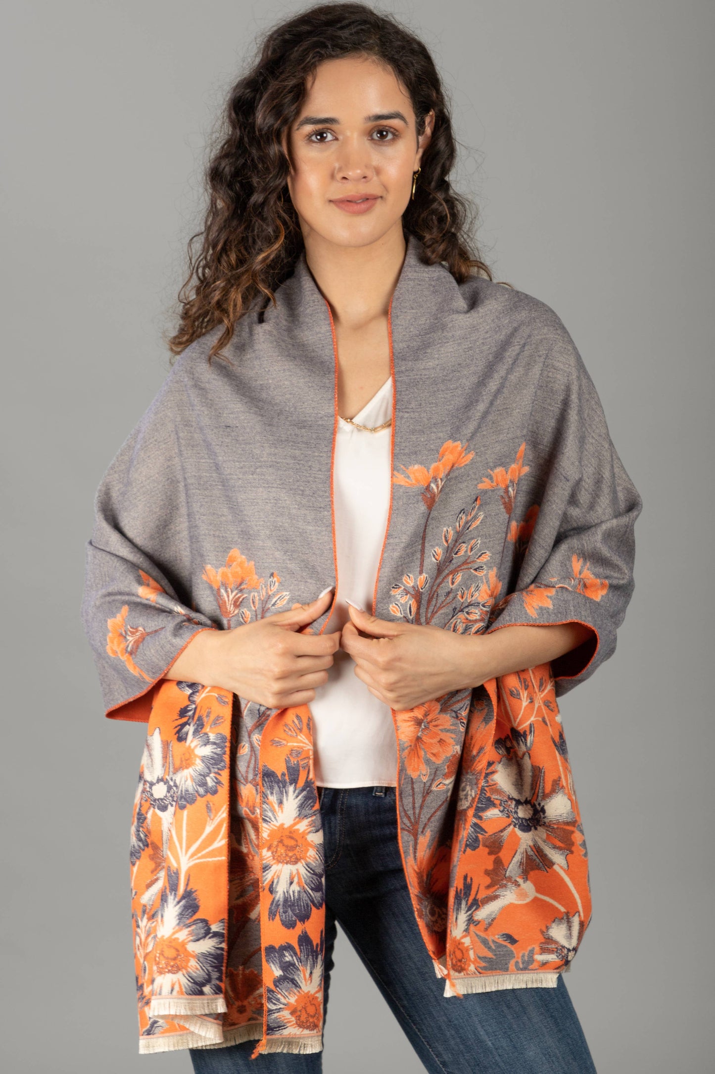 SAACHI - Reversible Floral Oversized Scarf