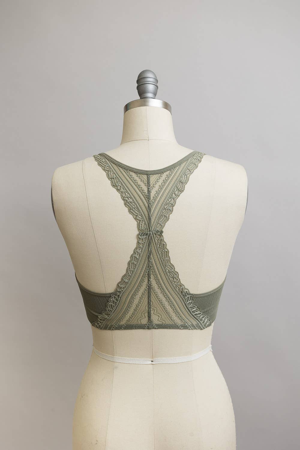 Leto Accessories -  Lace Racerback Bralette - With Removable Bra Pad