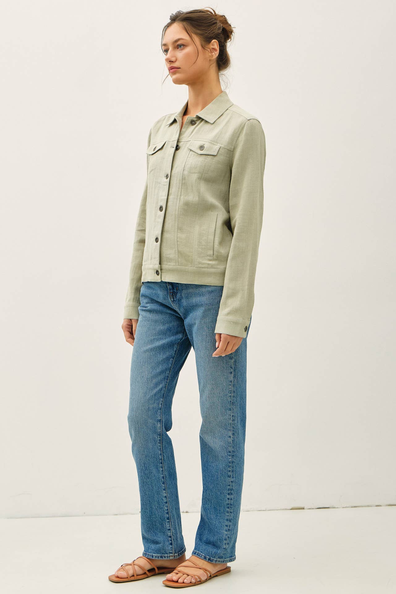 Be Cool - LIGHTWEIGHT LINEN BLEND BUTTONED JACKET