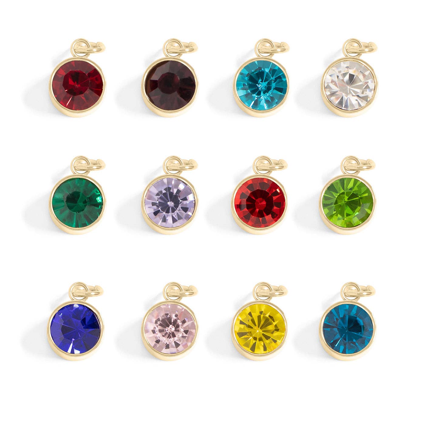 18K Gold PVD Round Birthstone Charm (8mm)