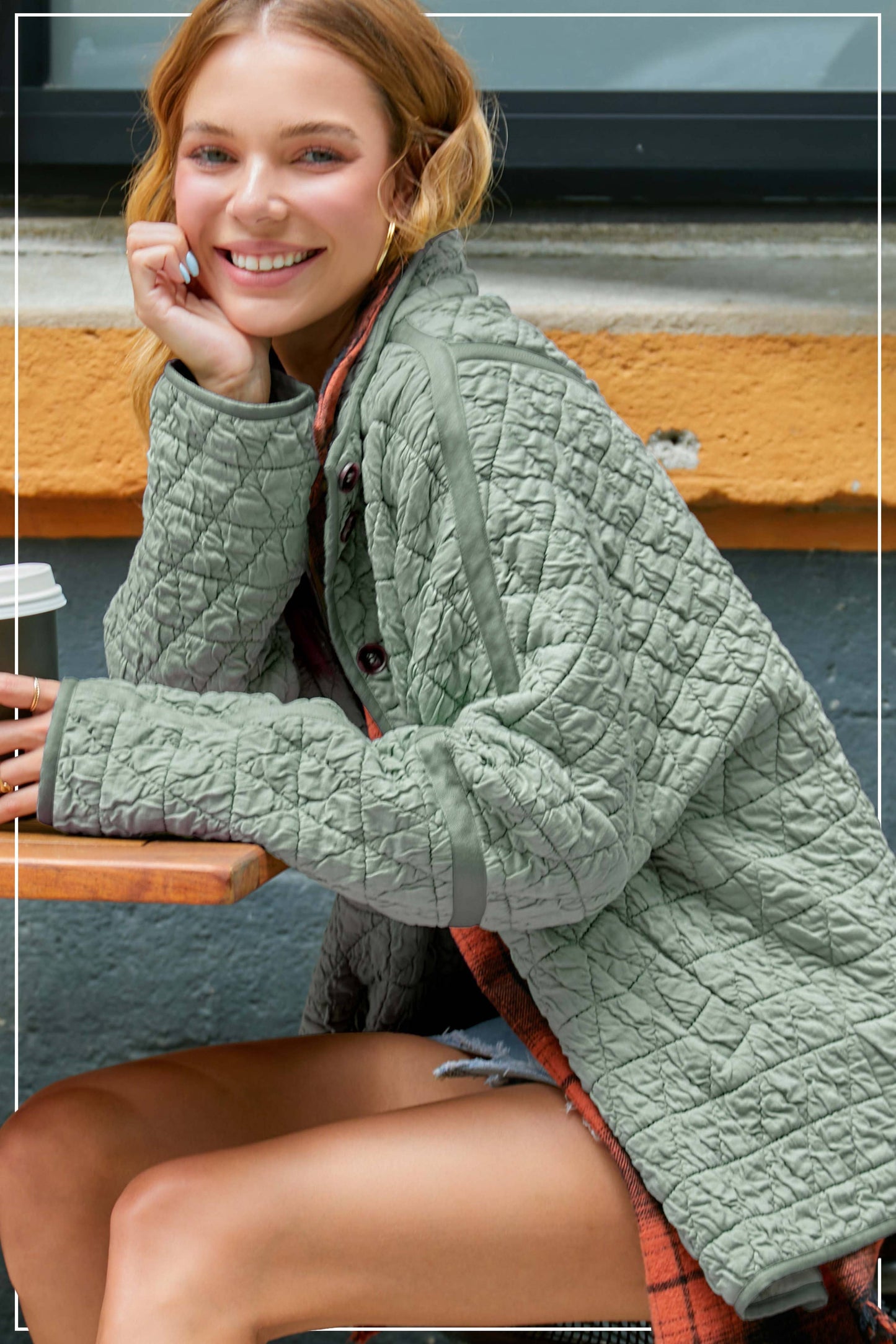 La Miel - JKT1787-Oversized Soft Quilted Button Down Jacket