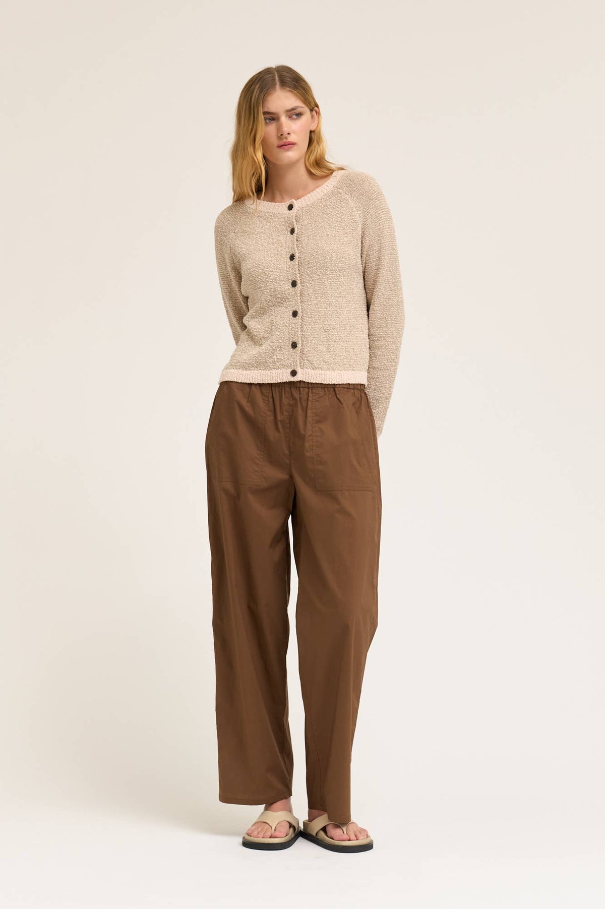 Grade & Gather - 50964 - POPLIN COTTON LOOSE FIT PANTS