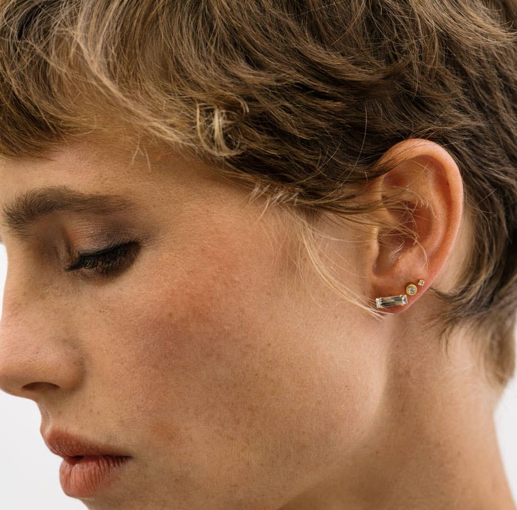 Baguette Stud Earring